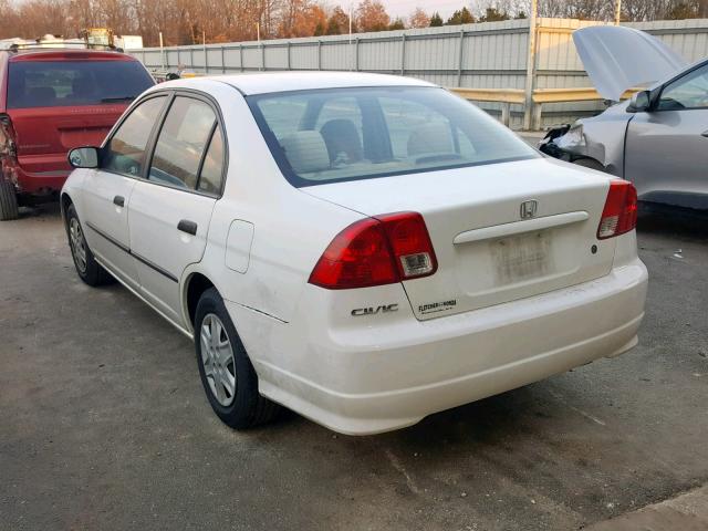 1HGES16395L029608 - 2005 HONDA CIVIC DX V WHITE photo 3