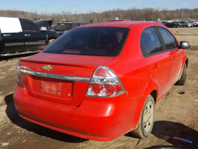 KL1TD5DE4BB146176 - 2011 CHEVROLET AVEO LS RED photo 4