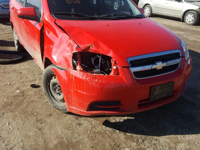 KL1TD5DE4BB146176 - 2011 CHEVROLET AVEO LS RED photo 9