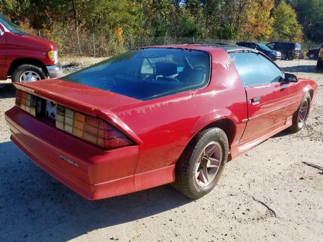 1G1FP23T9ML130539 - 1991 CHEVROLET CAMARO RS RED photo 4