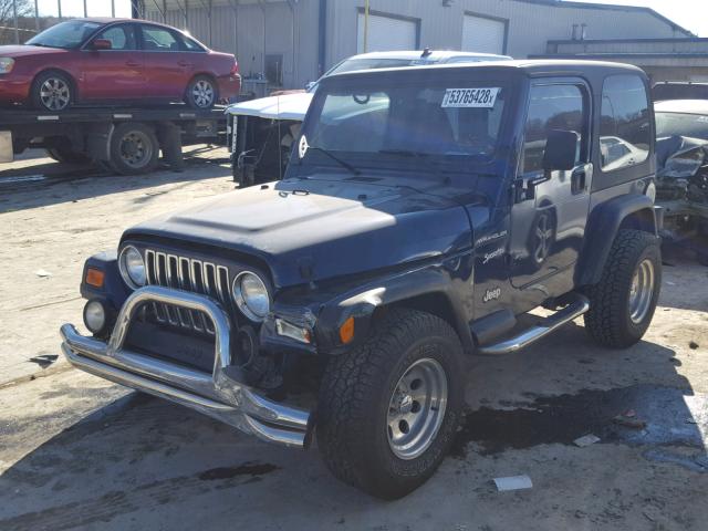 1J4FA49S42P746541 - 2002 JEEP WRANGLER / BLUE photo 2