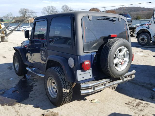 1J4FA49S42P746541 - 2002 JEEP WRANGLER / BLUE photo 3