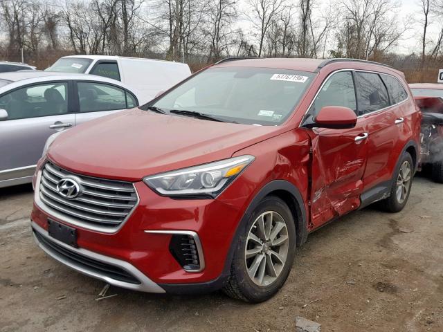 KM8SMDHF8HU165615 - 2017 HYUNDAI SANTA FE S MAROON photo 2