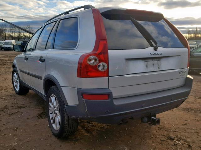 YV1CZ91H241130366 - 2004 VOLVO XC90 T6 SILVER photo 3