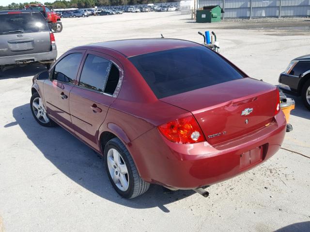 1G1AL58F487230198 - 2008 CHEVROLET COBALT LT MAROON photo 3