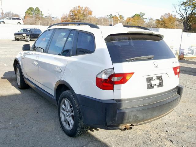 WBXPA73464WC35482 - 2004 BMW X3 2.5I WHITE photo 3