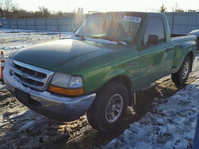 1FTYR10C5XPA04605 - 1999 FORD RANGER GREEN photo 2