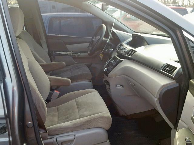 5FNRL5H20DB041821 - 2013 HONDA ODYSSEY LX GRAY photo 5