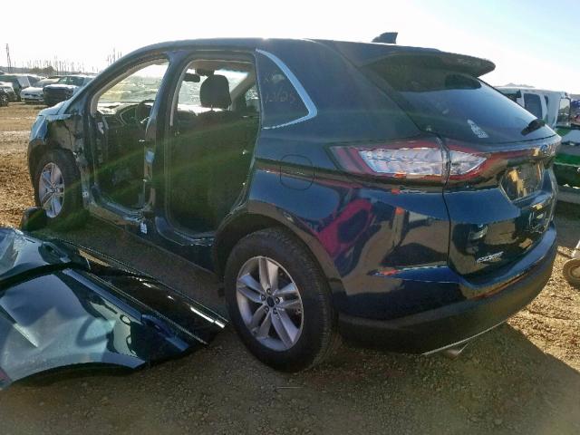 2FMPK3J87HBC65518 - 2017 FORD EDGE SEL BLUE photo 3