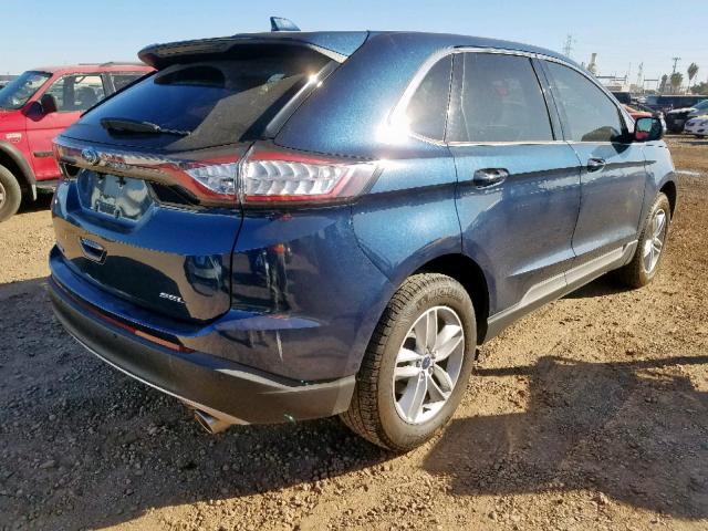 2FMPK3J87HBC65518 - 2017 FORD EDGE SEL BLUE photo 4