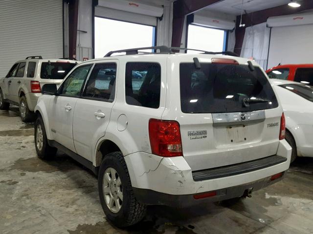 4F2CZ06198KM03770 - 2008 MAZDA TRIBUTE S WHITE photo 3