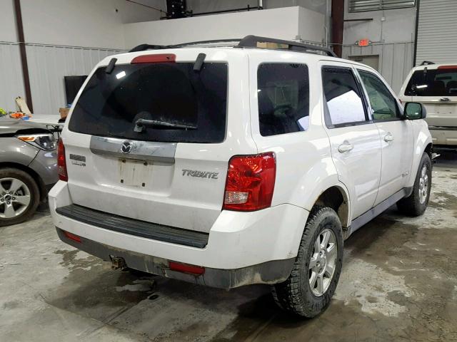 4F2CZ06198KM03770 - 2008 MAZDA TRIBUTE S WHITE photo 4