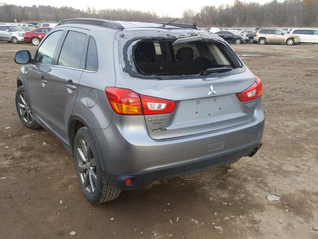 4A4AR5AUXDE024753 - 2013 MITSUBISHI OUTLANDER GRAY photo 3