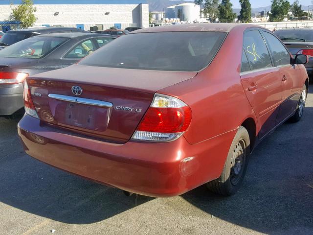 4T1BE32K85U068519 - 2005 TOYOTA CAMRY LE BURGUNDY photo 4