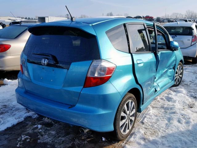 JHMGE8H53CC011235 - 2012 HONDA FIT SPORT BLUE photo 4