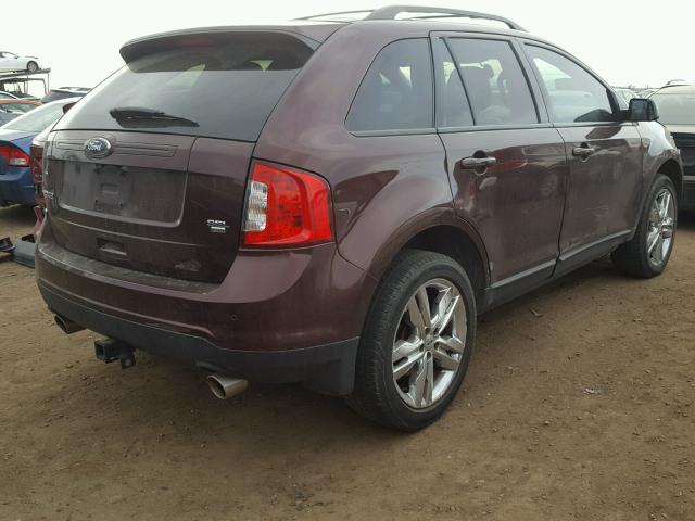 2FMDK4JC2CBA91931 - 2012 FORD EDGE SEL BURGUNDY photo 4