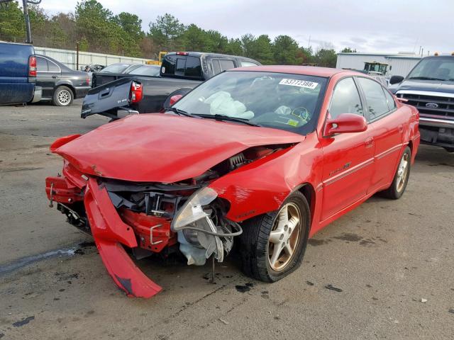 1G2NW52E3XM852540 - 1999 PONTIAC GRAND AM G RED photo 2