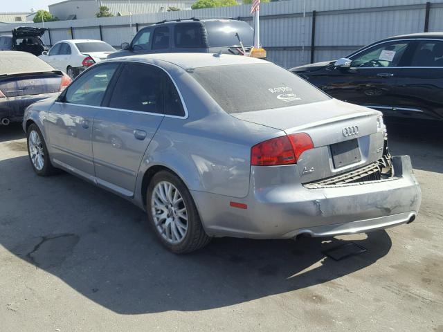 WAUAF78E98A156455 - 2008 AUDI A4 2.0T GRAY photo 3