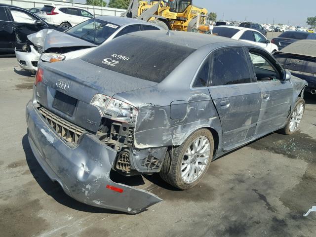 WAUAF78E98A156455 - 2008 AUDI A4 2.0T GRAY photo 4