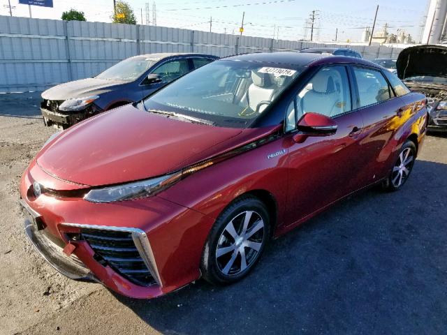 JTDBVRBD7HA002252 - 2017 TOYOTA MIRAI RED photo 2