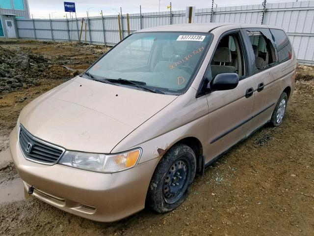 2HKRL1853YH002358 - 2000 HONDA ODYSSEY LX GOLD photo 2