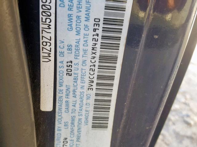 3VWCC21C4XM421930 - 1999 VOLKSWAGEN NEW BEETLE 蓝色 照片 10