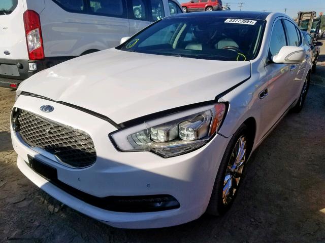 KNALW4D48F6019284 - 2015 KIA K900 WHITE photo 2