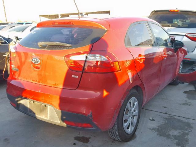 KNADM5A35C6038608 - 2012 KIA RIO LX RED photo 4