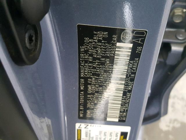 2T1KR32E77C654681 - 2007 TOYOTA COROLLA MA BLUE photo 10