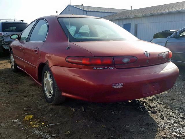 1MELM50U8TA655182 - 1996 MERCURY SABLE GS MAROON photo 3