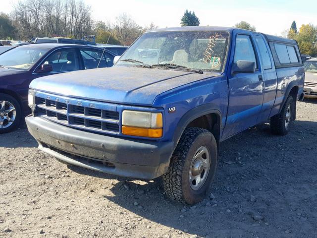 1B7GG23YXSW917695 - 1995 DODGE DAKOTA BLUE photo 2