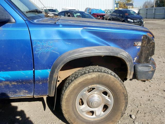 1B7GG23YXSW917695 - 1995 DODGE DAKOTA BLUE photo 9