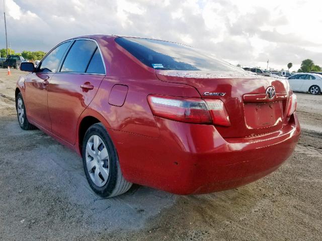 4T1BE46K67U097911 - 2007 TOYOTA CAMRY CE RED photo 3