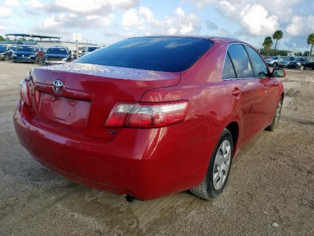4T1BE46K67U097911 - 2007 TOYOTA CAMRY CE RED photo 4