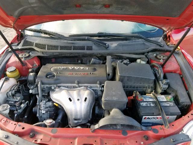 4T1BE46K67U097911 - 2007 TOYOTA CAMRY CE RED photo 7