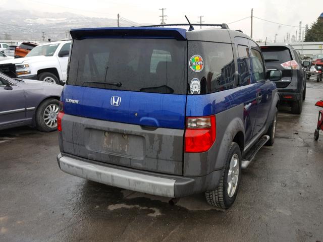 5J6YH285X4L038003 - 2004 HONDA ELEMENT EX BLUE photo 4