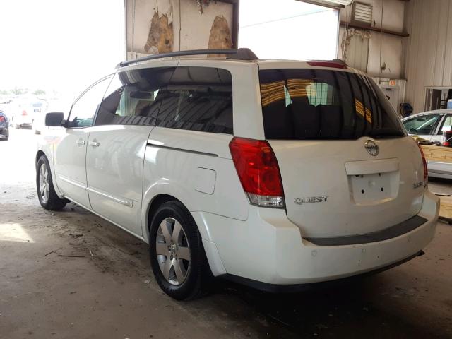 5N1BV28U46N127810 - 2006 NISSAN QUEST S WHITE photo 3