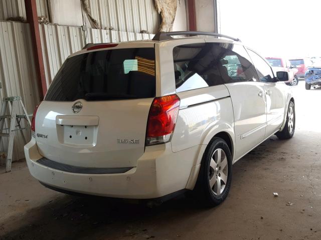 5N1BV28U46N127810 - 2006 NISSAN QUEST S WHITE photo 4