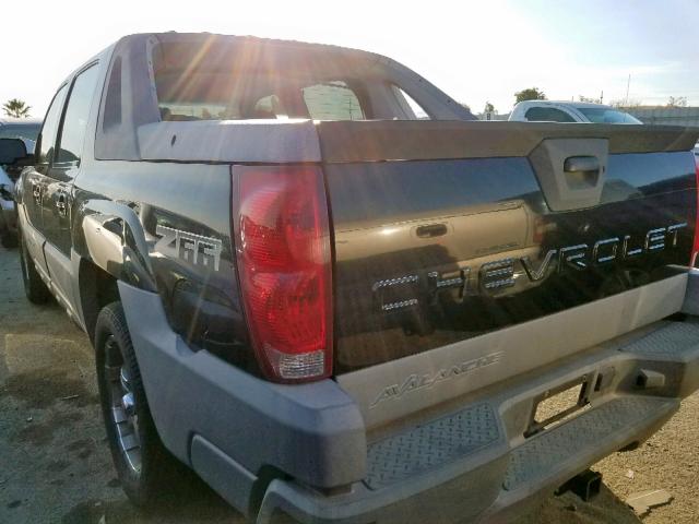 3GNEC13T82G112401 - 2002 CHEVROLET AVALANCHE BLACK photo 3