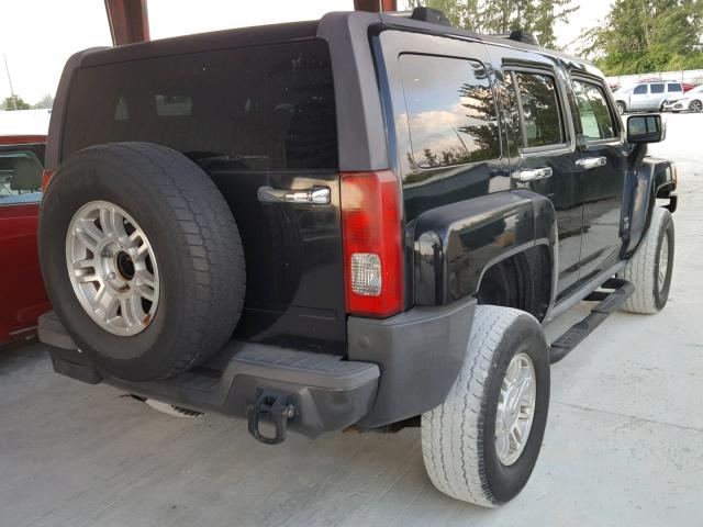 5GTDN13E578180418 - 2007 HUMMER H3 BLACK photo 4