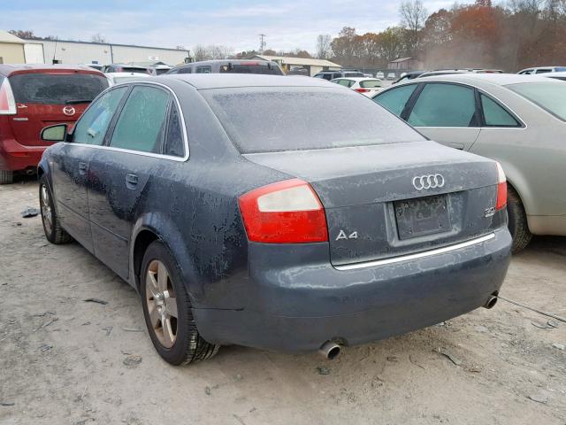 WAULT68E83A251450 - 2003 AUDI A4 3.0 QUA GRAY photo 3