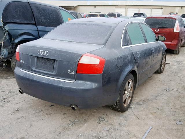 WAULT68E83A251450 - 2003 AUDI A4 3.0 QUA GRAY photo 4