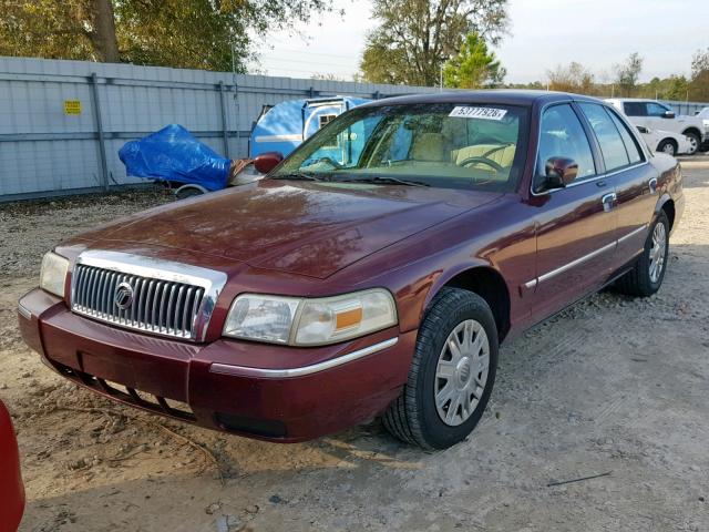 2MEFM74V27X620775 - 2007 MERCURY GRAND MARQ BURGUNDY photo 2