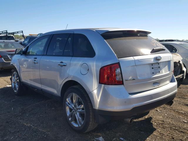 2FMDK3JC8BBB40705 - 2011 FORD EDGE SEL SILVER photo 3