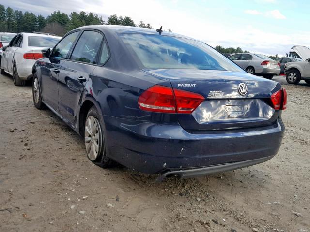 1VWAP7A35CC035683 - 2012 VOLKSWAGEN PASSAT S BLUE photo 3