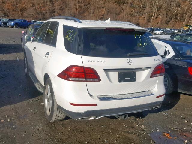 4JGDA5HB5GA714224 - 2016 MERCEDES-BENZ GLE 350 4M WHITE photo 3