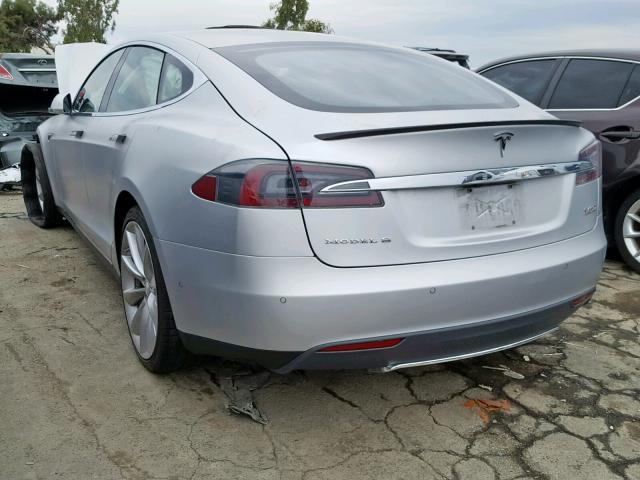 5YJSA1H26EFP63134 - 2014 TESLA MODEL S SILVER photo 3