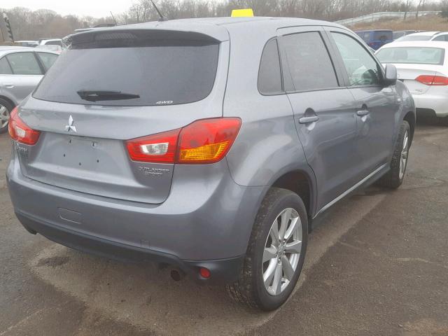 4A4AR3AU1DE005836 - 2013 MITSUBISHI OUTLANDER GRAY photo 4