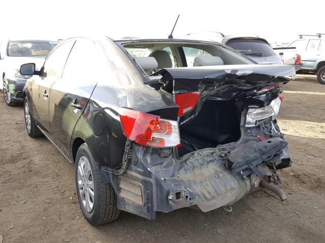 KNAFU4A27D5650486 - 2013 KIA FORTE EX BLACK photo 3