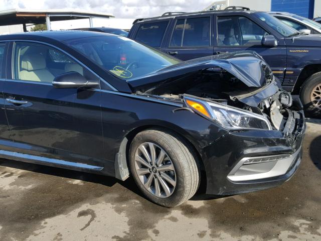 5NPE34AF9HH590754 - 2017 HYUNDAI SONATA SPO BLACK photo 9